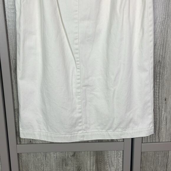 Talbots Cream Button Front Long Pencil Skirt Women's 8 - Picture 6 of 10